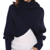 For Us Momma Blue COVID-19 SALE! 50% Off! 2021 Crochet Sweater-Scarf With Sleeves